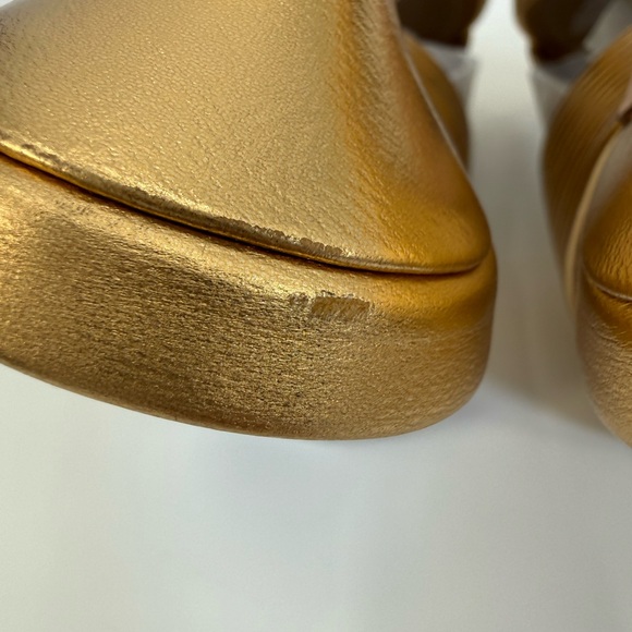 Veronica Beard Asha Mignon High Heel Gold Metallic Strappy Stiletto Sandals SZ 6 - Picture 16 of 17